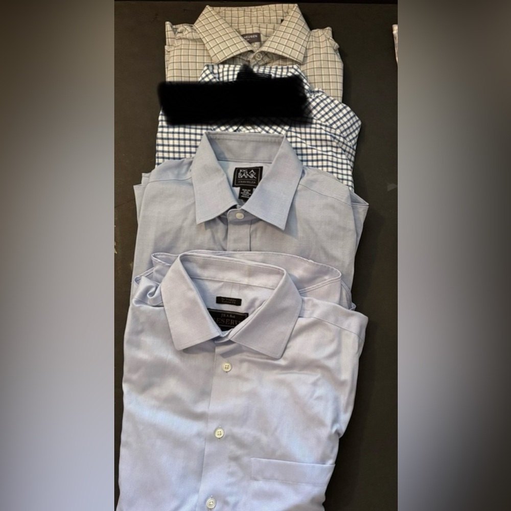 Jos. A. Bank Men's Blue and Plaid Dress Shirt Set